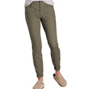 Toad & Co Flextime Khaki Green Nylon Hiking Pants Sz 12 Stretch Travel Outdoor